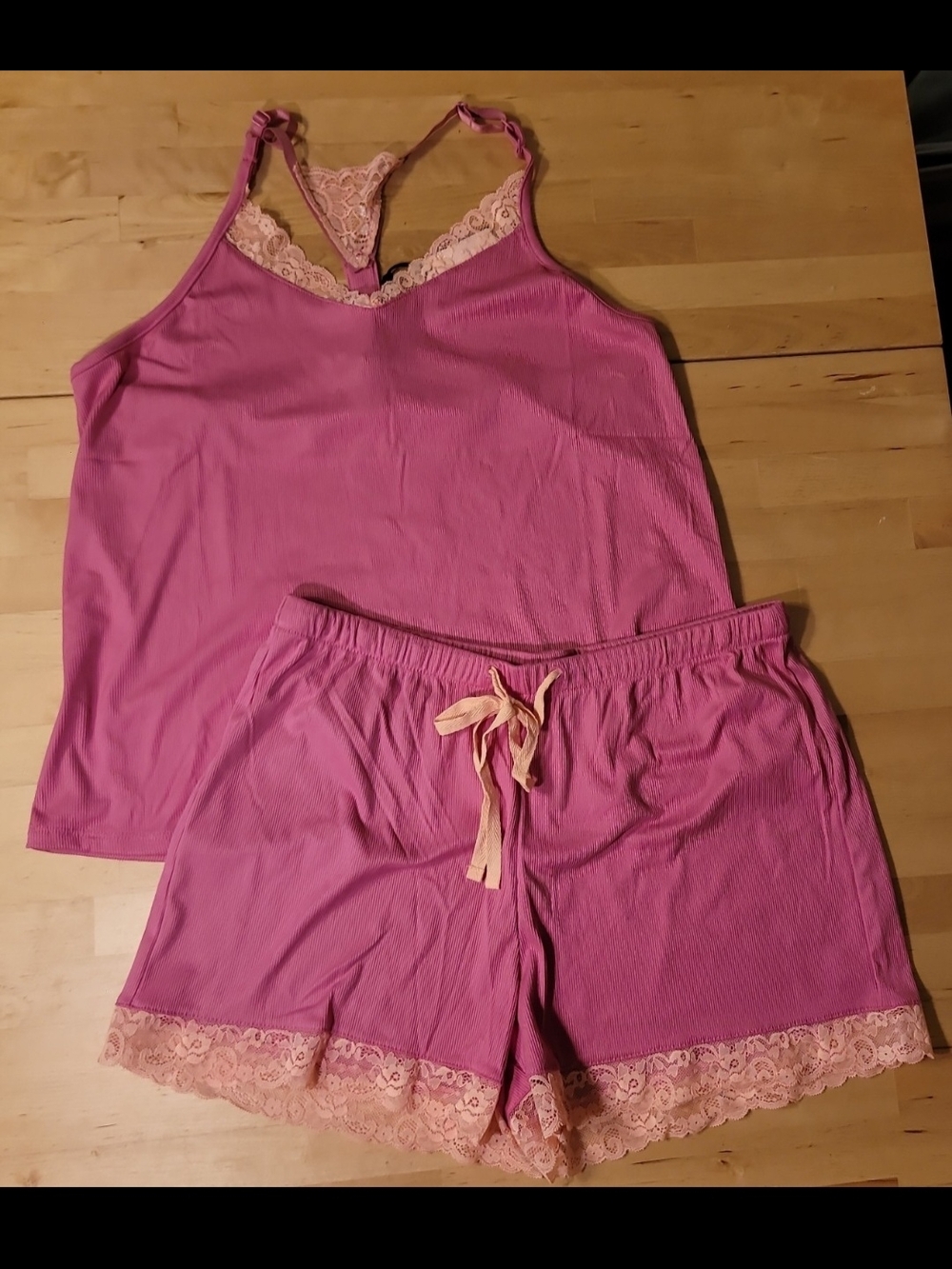 Laundry By Shelli Segal Rose Pink Lace-Trim Cami & Short Sleep Set